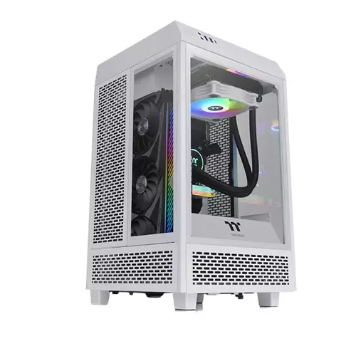 Thermaltake Tower 100 mini Snow Black Edition Tempered Glass Tower Computer Casing