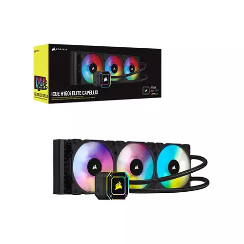 Corsair iCue H150i Elite Capellix 360mm All in One Liquid CPU Cooler-gallery-1