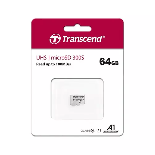 Transcend MicroSDXC/SDHC 300S 64GB Class 10 Memory Card-gallery-1