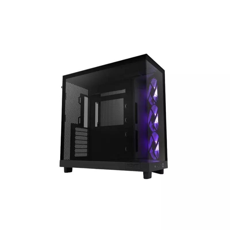 NZXT H6 Flow RGB Compact Dual-Chamber Mid-Tower Airflow Case (Black)-gallery-1