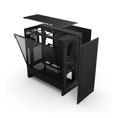 NZXT H5 Flow 2024 Edition Compact ATX Mid-Tower High Airflow Gaming Casing (Black)-gallery-2