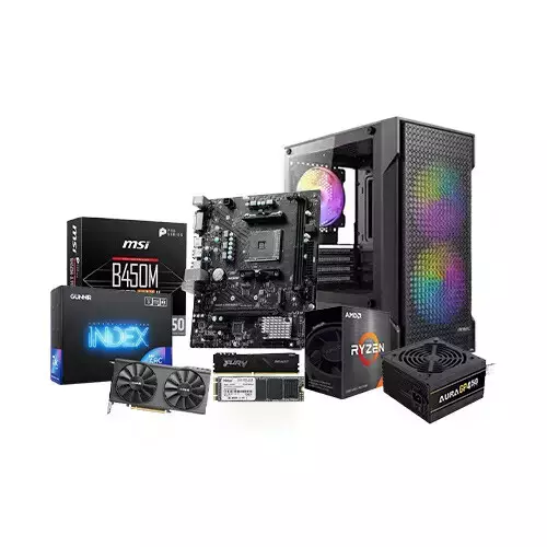 AMD Ryzen 5 5500 Desktop PC with Intel Arc A380 Index 6G Graphics