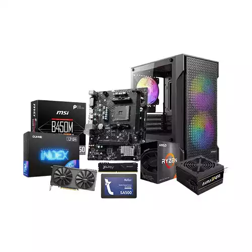 AMD Ryzen 5 5500 Desktop PC with Intel Arc A380 Index 6G Graphics