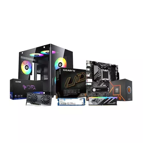 AMD RYZEN 5 7500F | GIGABYTE B650M K | 16GB 6000MHZ RAM | 500GB SSD Desktop PC with B580 index 12GB graphics