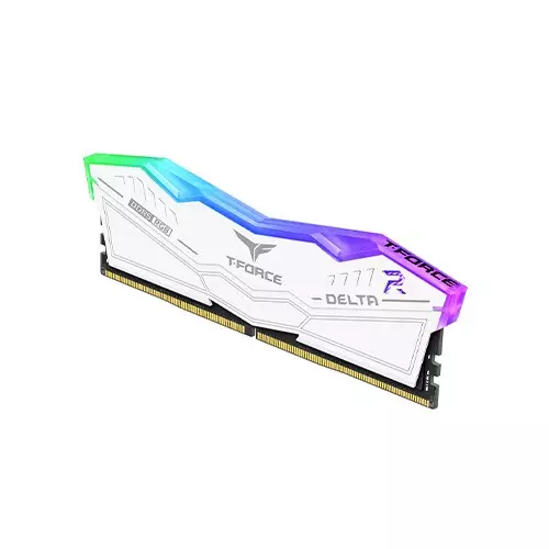 TEAM T-FORCE DELTA RGB 16GB (2x8GB) 6000MHz DDR5 Gaming Desktop RAM (White)-gallery-1