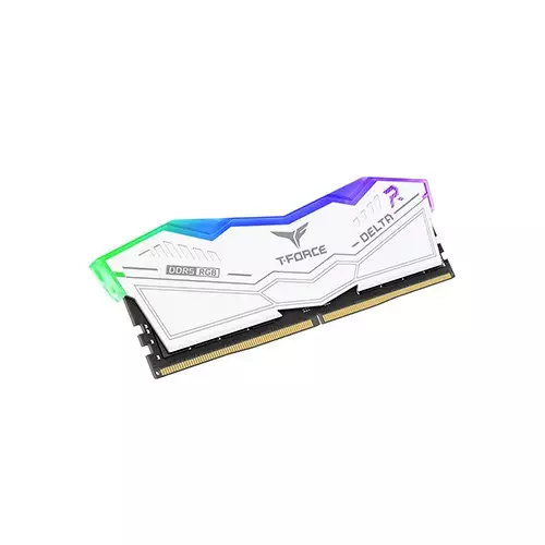 TEAM T-FORCE DELTA RGB 16GB DDR5 6000MHz CL28 Desktop RAM (White)-gallery-1