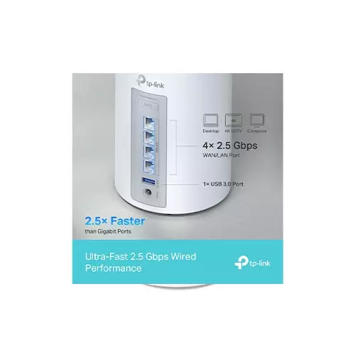 TP-Link Deco BE65 BE11000 Mbps 2.5G Tri-Band Wi-Fi 7 Mesh Router (1-Pack)-gallery-2