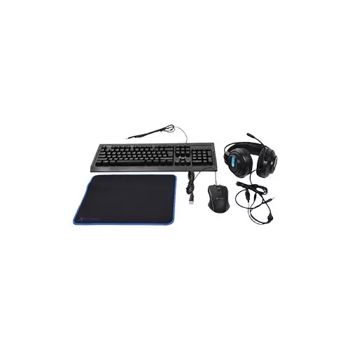 Xtreme K502C RGB Backlit USB Wired Gaming Keyboard, Mouse, Mouse Pad & Headphone Black Combo with Bangla-gallery-1