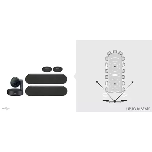 Logitech Rally System Video Conferencing Cam Set (6 Pcs Set/Audio Coverage 10 Feet)-gallery-1