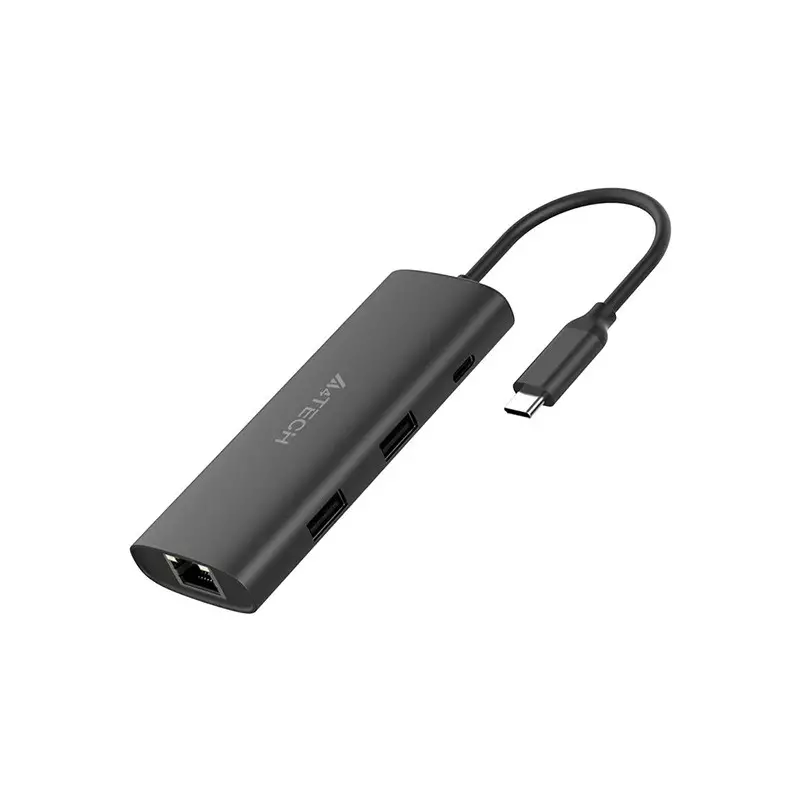 A4tech DST-80C Type-C Male To Dual USB Type-C & HDMI Female Converter (Black)-gallery-1