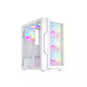 1STPLAYER T7 RGB Mid Tower ATX Gaming Desktop Case (White)