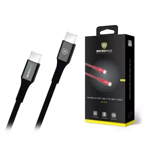 MicroPack MC-CC23 3A TYPE-C TO TYPE-C 2M Cable Black-gallery-1