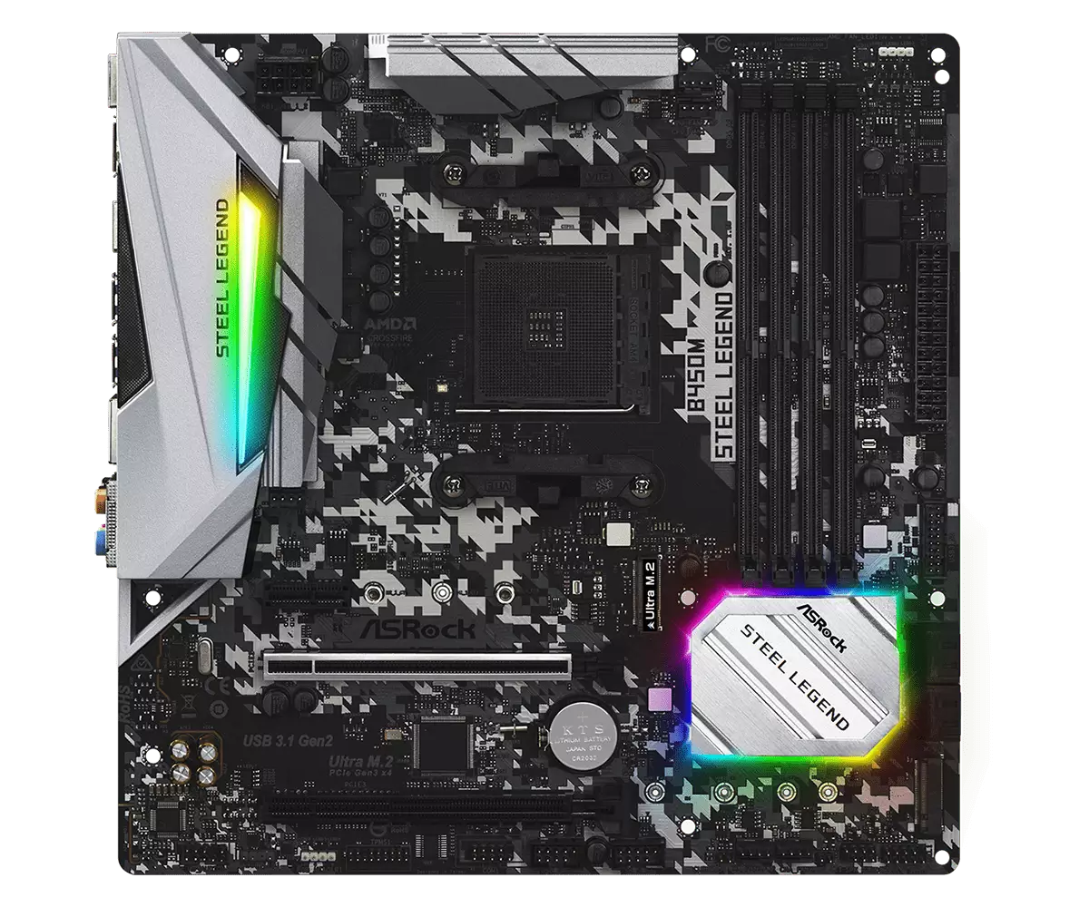ASRock AMD B450M Steel Legend Gaming Motherboard-gallery-1