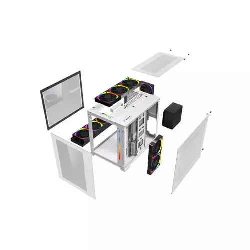 1ST PLAYER SP7 M-ATX Gaming Case (White)-gallery-1