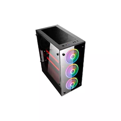 1STPLAYER V6 ATX GAMING CASE BLACK-gallery-1