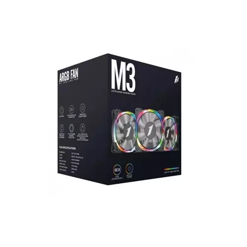 1STPLAYER M3 ARGB 120MM ARGB FAN - Black-gallery-1