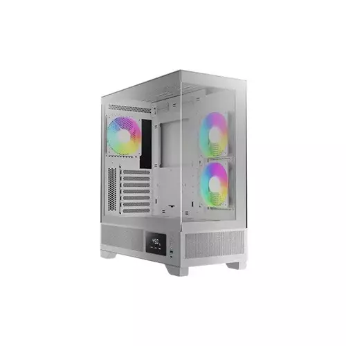 Gamdias ATLAS M1 WH Built-in 120mm 3 ARGB PWM Fans ATX Mid-Tower Gaming Casing (White)