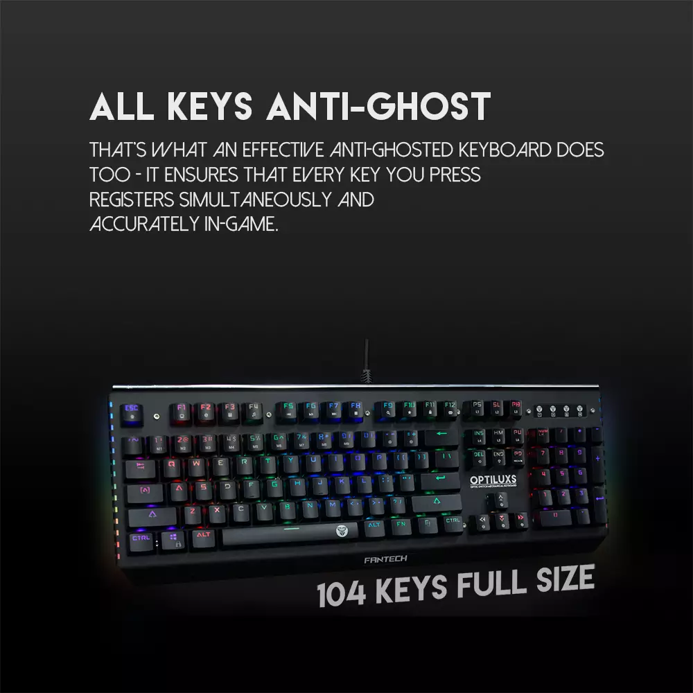 Fantech MK884RGB Optiluxs Full Size RGB Optical Switch Keyboard-gallery-5