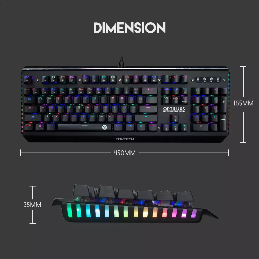 Fantech MK884RGB Optiluxs Full Size RGB Optical Switch Keyboard-gallery-7