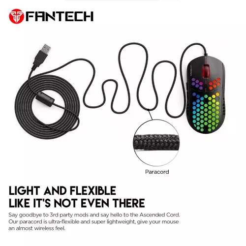 Fantech UX2 Hive 12000 DPI Honeycomb Shell RGB Gaming Mouse-gallery-2