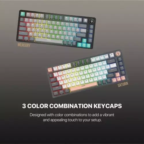 Fantech ATOM PRO83 MK913 Blue Switch/ Red Switch RGB Gaming Mechanical Keyboard (Mercury Grey)-gallery-2
