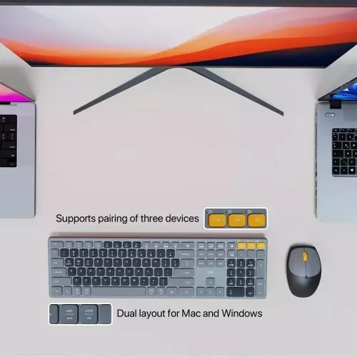 Fantech WK895 Wireless Office Keyboard & Mouse Combo (Gray)-gallery-5