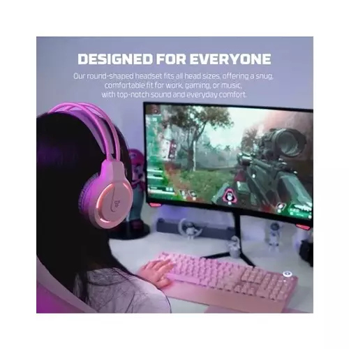Fantech FLASH HQ53 Lightweight Gaming Headset (Pink)-gallery-3