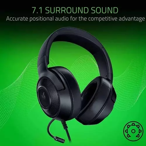 Razer Kraken X 7.1 Surround Sound Gaming Headset (Black)-gallery-1