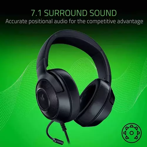 Razer Kraken X Essential 7.1 Wired Gaming Headphone - Black-gallery-1