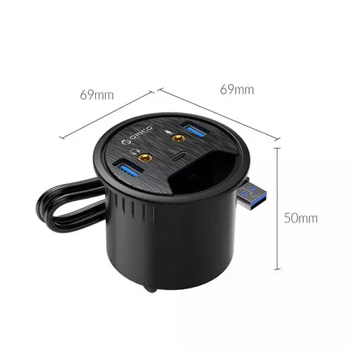 ORICO DESK-2U1C Desktop Power Grommet USB 3.0 HUB-gallery-2