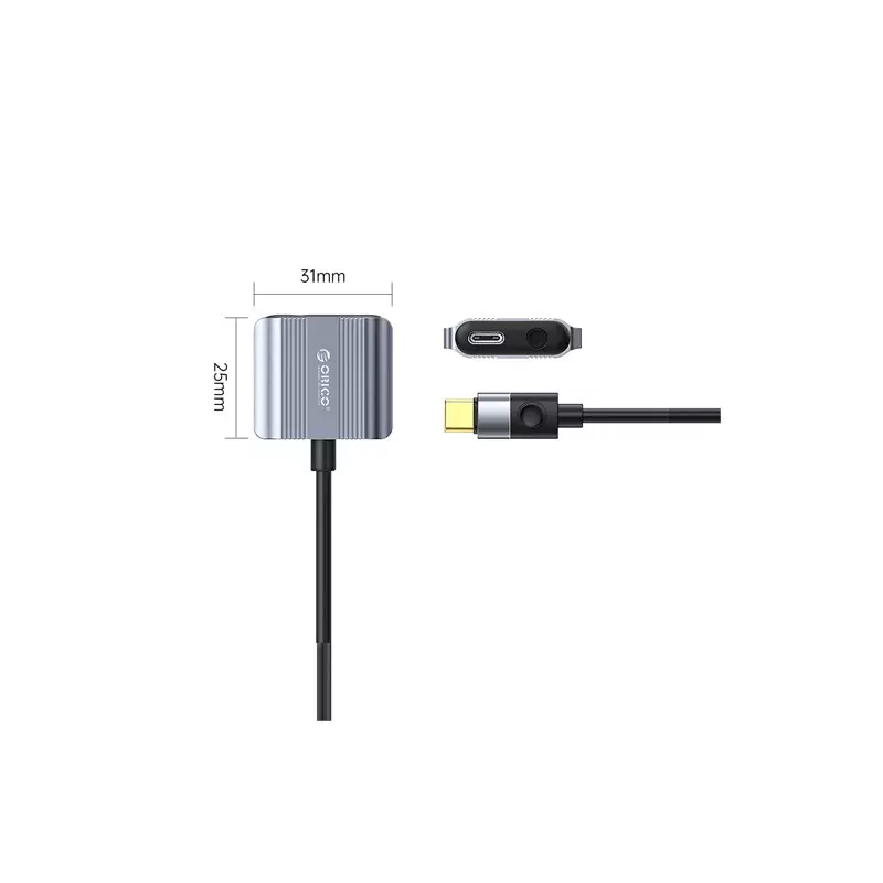 ORICO AXCP-02-BK-BP Type-C to 3.5mm Headphone Charge Adapter Docking Station-gallery-1