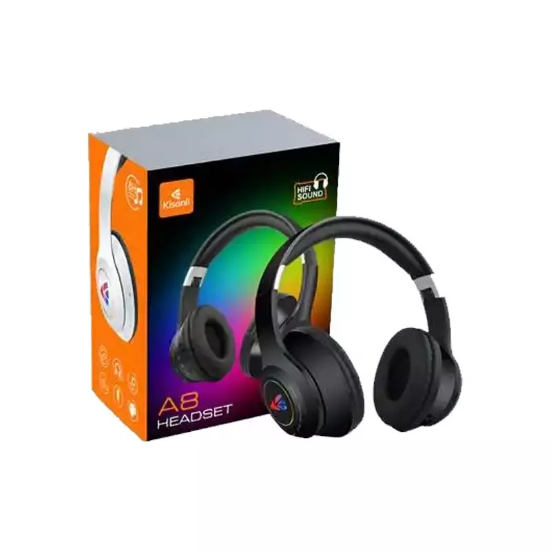 KISONLI A8 GAMING COLORFUL LIGHT & STEREO BASS BLUETOOTH HEADPHONE-gallery-1