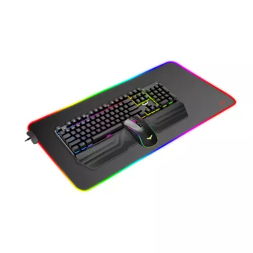 HAVIT KB511L RGB Mechanical Keyboard Mouse & Mouse Pad Combo 104 Keys with Detachable Wrist Rest-gallery-1