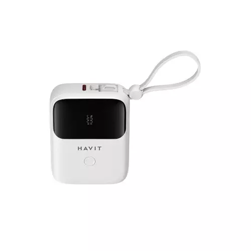 Havit PB5215 USB-C 10000mah Digital Display Power Bank With Lightning Cable-gallery-1
