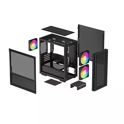 Deepcool CH360 High Airflow Micro ATX Mid-Tower Case (Black)-gallery-1