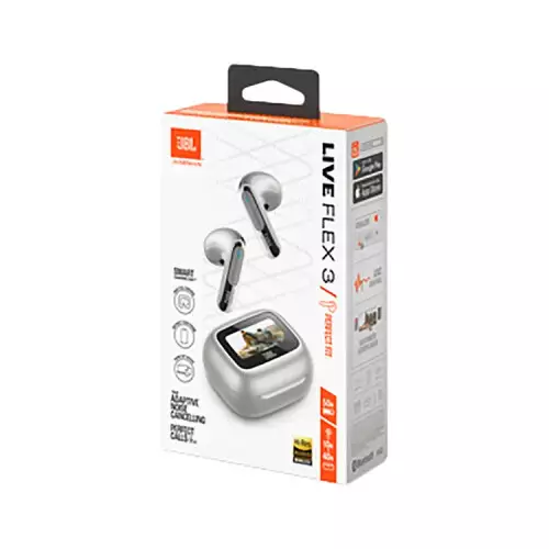 JBL Live Flex 3 Adaptive Noise Cancelling TWS Earbuds (Silver)-gallery-1