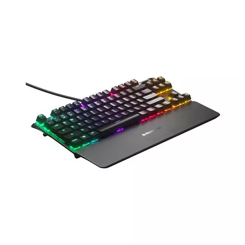 SteelSeries Apex 7 TKL Compact RGB Backlit Red Switch USB Passthrough and Media Controls Linear and Quiet Mechanical Gaming Keyboard with OLED Smart Display-gallery-2