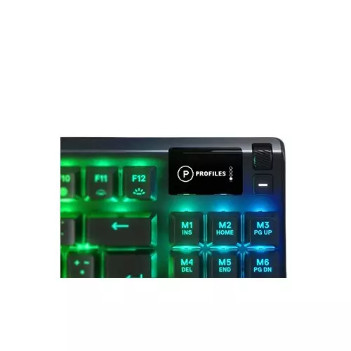 SteelSeries Apex 7 TKL Compact RGB Backlit Red Switch USB Passthrough and Media Controls Linear and Quiet Mechanical Gaming Keyboard with OLED Smart Display-gallery-3