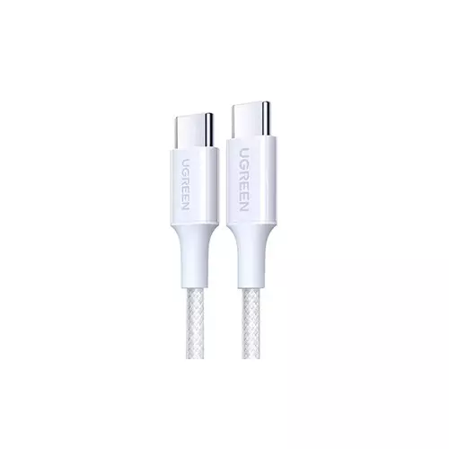 UGREEN L502 100W 1M Braided Fast Charging Type-C to Type-C Cable (White)