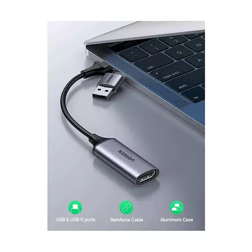 Ugreen CM489 (40189) HDMI Female to USB-C & USB-A Male Video Capture Card-gallery-1