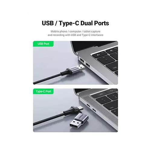 Ugreen CM489 (40189) HDMI Female to USB-C & USB-A Male Video Capture Card-gallery-2