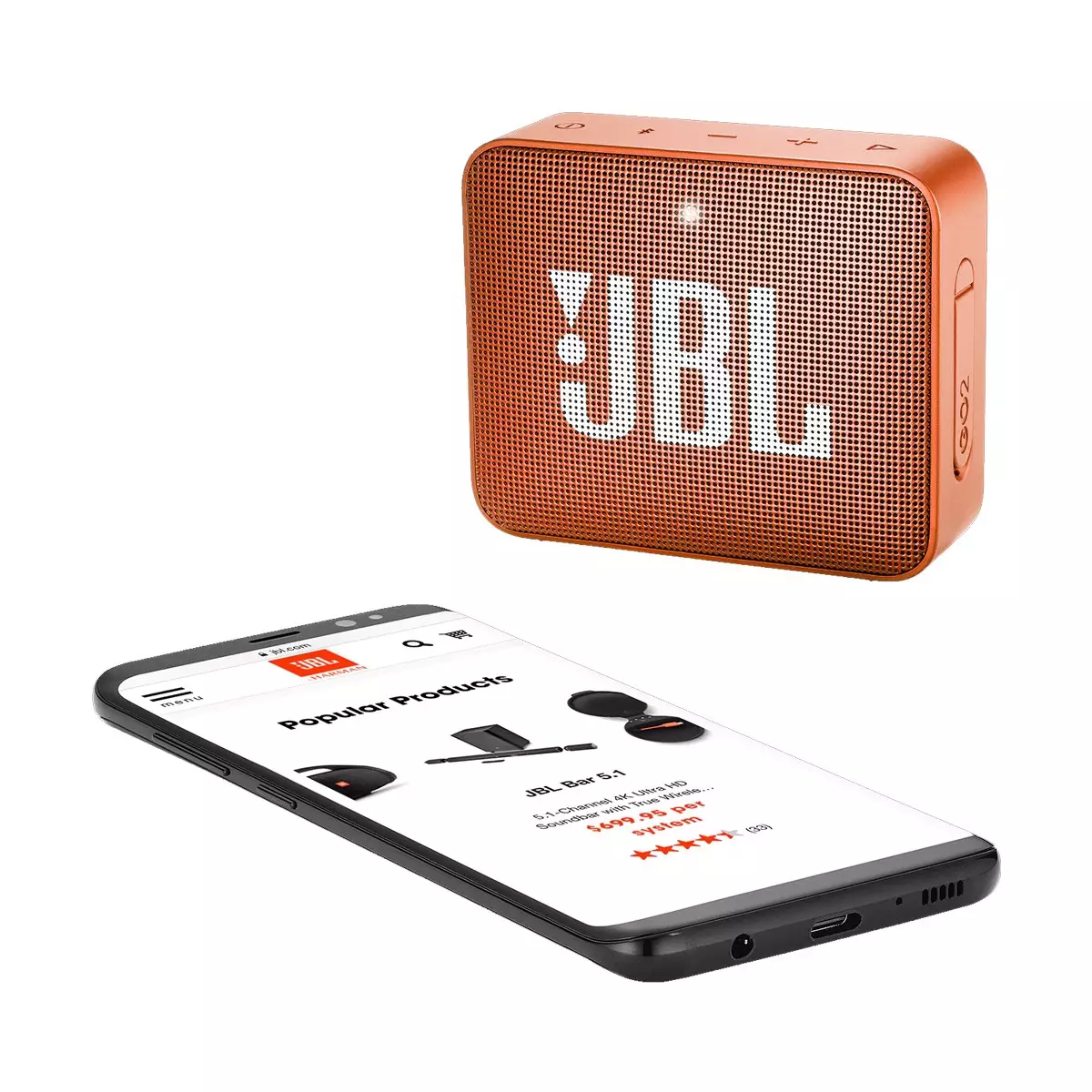 JBL GO 2 Orange Portable Bluetooth Speaker-gallery-1