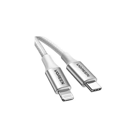 UGREEN US304 1M USB-C to Lightning Charging Silver Data Cable-gallery-1