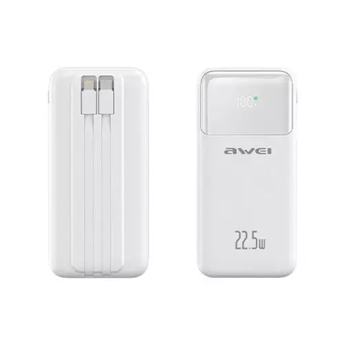Awei P106K 10000mAh PD22.5W 5in 1 Power Bank With Cable-gallery-1