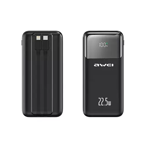Awei P107K 20000mah PD 22.5W Fast Charging Digital Display Power Bank-gallery-1