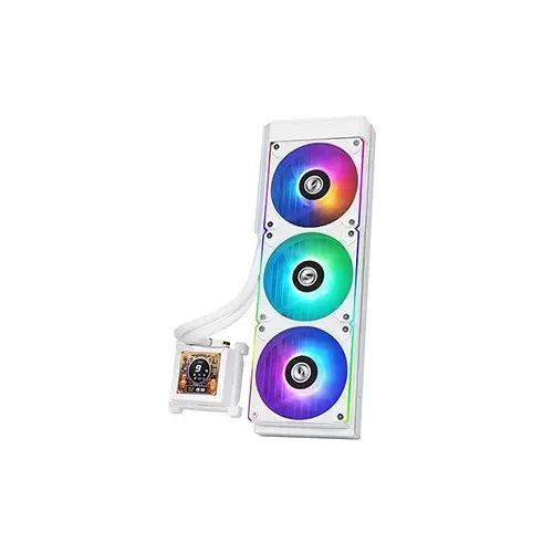 Lian Li HydroShift LCD 360R ARGB LCD Display AIO Liquid CPU Cooler (White)-gallery-1