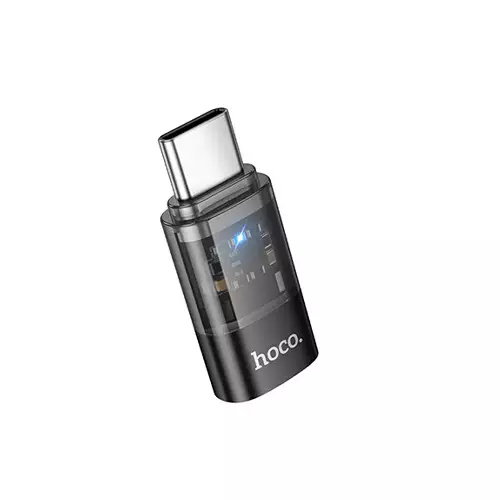 Hoco UA36D Type-C male to Lightning female Transparent Converter (Black)