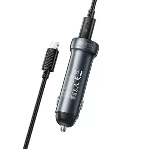 Hoco Z54B 60W PD Dual-port Car Charger with Type C to Type C Cable-gallery-2