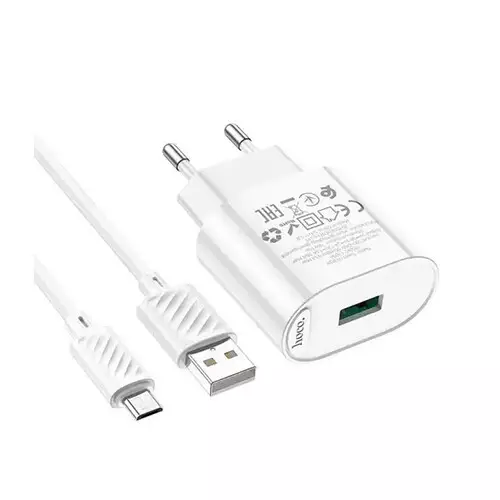 Hoco C109A 18W QC3.0 Charger with Micro USB Cable-gallery-1