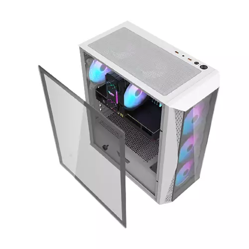 Aigo DarkFlash DK352 PLUS Tempered Glass ATX Case (WHITE)-gallery-4